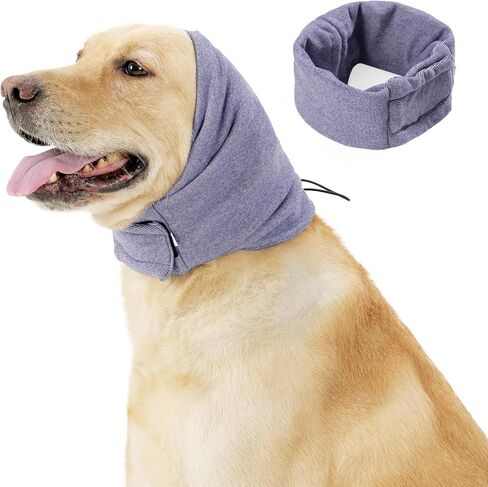 Dog Ear Muffs Noise Protection Hoodie for Dogs Breathable Calming Head Wrap with Ear Covers Anxiety Relief for Thunderstorms Warm Dog Ear Cover Winter Hat (Grey, Large) in Saudi Arabia