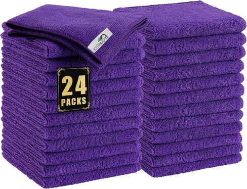 Kitinjoy 12 قطعة قماش تنظيف من الألياف الدقيقة (12 × 12 بوصة، أسود)، خرق تنظيف فائقة النعومة وذات قدرة على الامتصاص، قماش تنظيف لإزالة الغبار قابل لإعادة الاستخدام وغير مبطن للسيارة والمنزل والمطبخ in Kuwait