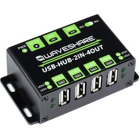 Waveshare Industrial Grade USB HUB Extending 4X USB 2.0 Ports Switchable Dual Hosts Sharing USB Devices for Two Hosts