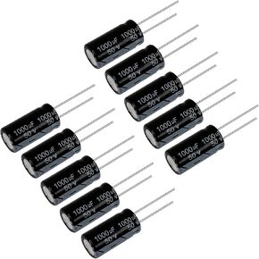 1000uF 50V Aluminum Electrolytic Capacitor +-20% 13x25mm 2Pins for TV, Audio, Game, LCD Monitor, Radio, Stereo (Pack of 10pcs)