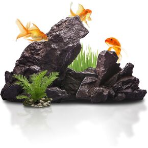 Large Aquarium Rock Decor (Set of 2) – Natural & Safe Fish Tank Decorations for Aquascaping, Betta, Guppy, Shrimp & Small Fish