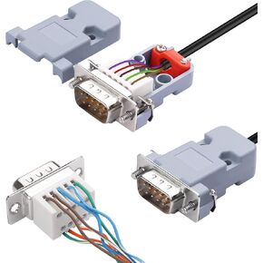 YAODHAOD DB9 Breakout Solderless Connector, Female 9PIN RS232 Serial Adapter to Terminal Connector Signal Module with Case, Screwdriver (DB9 Female Connector (2PCS))