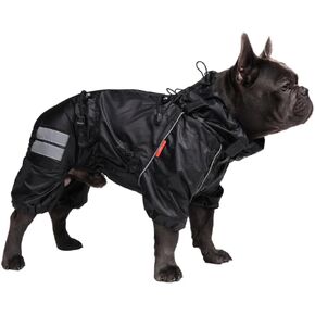 Lightweight Raincoat for French Bulldogs, Waterproof Full Body Jacket for French Bulldogs, French Bulldog Clothes, Your Stylish Hunter (Small)