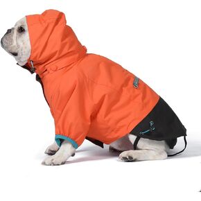 Orvis Dog All Season Trekker 3-in-1 Coat for Dogs, Size Small; Orange High Visibility All Weather Dog Coat with Raincoat & Fleece Vest That Can Be Worn Separately or Together; Removable Hood