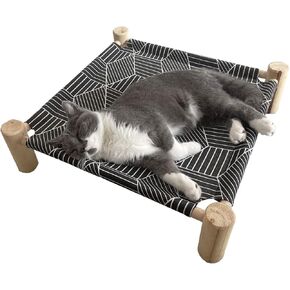 Pozico 2-Tier Collapsible Cat Beds & Furniture, 2 Layer Pine Construction Cat Hammocks, Cat Houses for Indoor Cats, Cat Bed Cave for Multiple or Large Cats up to 30 lbs, All-Season Comfort-Grey-S