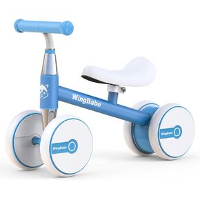 Baby Balance Bike for 1-3 Years Old Boys Girls, Colorful Lighting 4 Silence Wheels Toddler Balance Bike with Adjustable Seat, Baby Bike Toddler 1st Birthday Gifts