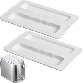 Zerodeko 2 Slice Toaster Cover, 2PCS Toaster Cover, Silicone Toaster Lid, Bread Machine Cover Bread Maker Accessories (White)