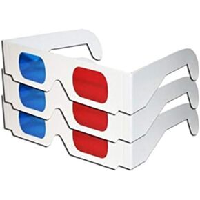 3Pcs 3D Stereo Glasses, Blue and Red Foldable 3D Cardboard Glasses for Films TV Magazines and More Clever and Attractive Accessories