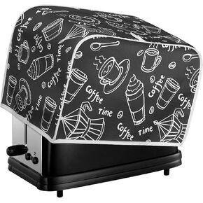 Christmas Snowman Forest Toaster Cover Polyester Quilted Toaster Cover for 4 Slice Toaster Dust Fingerprint Protection Case with Top Handle for Mom, Housewife Gift