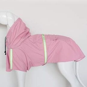 Dog Raincoat Leisure Waterproof Lightweight Reflective Rain Jacket with Hoodie for Small Medium Large Dogs (Large, Orange)