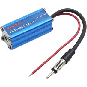 uxcell Car Vehicle Blue Aluminum Alloy 3 in 1 FM Band Frequency Expander