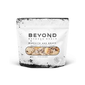Beyond Outdoor Meals Biscuits & Gravy, Freeze-Dried Food, 10-Year Shelf Life, Real Freeze-Dried Meat, Just Add Water Meals, Prepare in Pouch, 710 Calories, Camping Food for Adventures, 33 Grams Protein