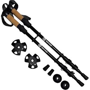 Ruck & River Lightweight Aluminum Collapsible Trekking Poles Adjustable Walking Sticks Hiking Equipment - Carbide Tip, Snow Mud Baskets - Perfect for Camping, Mountaineering, Backpacking