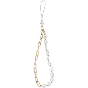 Mobile Phone Lanyard Metal Chain Pearl Beaded Phone Charms Lanyard Strap Universal Chain, Wrist Strap Anti Lost Phone Charm Strap Phone Decorations Charm Keychain