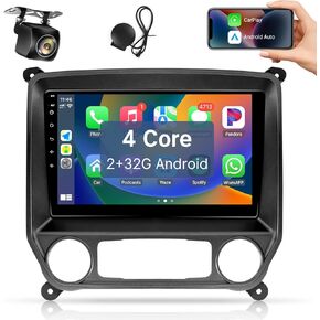 Leadfan Car Stereo Radio Upgrade for Chevy Silverado & GMC Sierra 2014-2018 with Wireless Carplay Android Auto, 10.1'' Touchscreen in-Dash Bluetooth,WiFi,GPS Navigation,SWC,MirrorLink Backup Camera