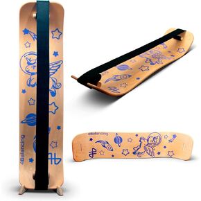 Balance Board for Kids - Slackline Wooden Wobble Board - Slackboard Balance Trainer for Coordination - Training for Skateboard, Snowboard, Football, Soccer, Baseball, Basketball - Trains