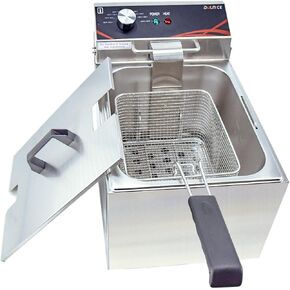 Electric Deep Fryer (1500W, 8L) - Stainless Steel Countertop with Basket, Lid & Reset Button, Temperature Controlled for Home Kitchen