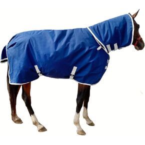 1200D Oxford Waterproof Warm-Keep Horse Turnout Blanket with Detachable Neck Cover，Heavy Weight Winter Turnout ，Horse Care Blanket Horse Rain Sheet (155CM)