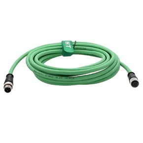 Ethernet Camera M12 4 Pin D Code Male to M12 4 Pin D Code Female Extension Cable for Industrial Application Network CAT5e Shielded Flexible 1m