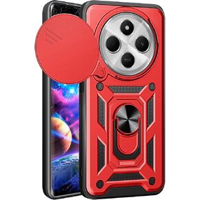 Ysnzaq Armor Case for Xiaomi Redmi 14C 4G, Military Grade Durable Shockproof Protective Phone Case with Kickstand & Slide Camera Lens Cover for Xiaomi Redmi 14C 4G SJ Black in Saudi Arabia