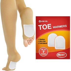 MR.ICE Toe Warmers Foot Warmers for Shoes - 20 Pairs Toe Warmers for Feet - Disposable Toe Warmers Heating Pad with Adhesive Backing - Air Activated Heat Pads for Boots - Up to 8 Hours of Heat in Kuwait