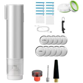 cjc Handheld Vacuum Sealer,4-in-1 Vacuum Sealer for Food,Electric Mason Jar Vacuum Sealer, Rechargeable Vacuum Sealer, Portable Food Vacuum Sealer Machine, Small Vacuum Sealer for Travel,Food Storage