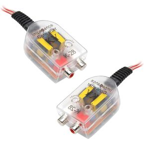 2 PCS RCA Converter Car Audio, Automobile Line Output Converter Subwoofer, Speaker to RCA Converter, High Low Converter Car Audio