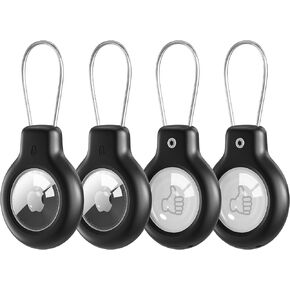 4 Pack Waterproof Airtag Keychain Holder with Wire Cable for Apple Airtag, Lock and Secure Air Tag Key Chain Holder Case for Men Women's Keyring, Keychains, Luggage, Bags & More