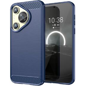 Ysnzaq Brushed Case for Huawei Pura 70, Ultra Thin Rugged Shockproof Protective Phone Case for Huawei Pura 70 AD Blue