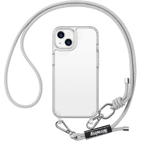 Compatible with iPhone 14 Plus Case with Lanyard, Hands-Free Neck Crossbody Phone Case with Strap Adjustable Shockproof Drop Protection Phone Cover for iPhone 14 Plus 6.7" Rose Red