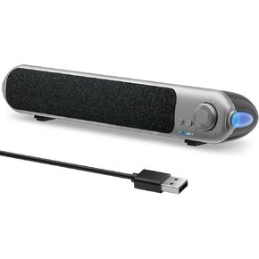 SENZER USB Computer Speakers for Desktop PC and Laptop, Crystal Clear Sound, Rich Bass, Direct Control, Plug-N-Play, Monitor Speakers for PC, Mac, Monitor, Gray