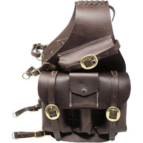 Horse Genuine Leather Equine Veterinarian Rancher Medicine Saddle Trail Bag 102SD01