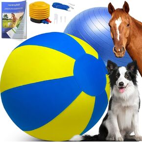 Herding Ball for Dogs, Horse Ball with Cover, 25" Large Dog Herding Balls with Pump, Horse Dog Toys for Play Hurding Ball/Hearding Ball with Free Training Guide Book