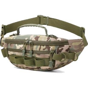Aventik Fishing Tackle Bag Fishing Fanny Pack Waterproof Waist Bag Portable Fishing Sling Bag Outdoor Fly Fishing Bag Lightweight Multi-Functional (Black camo)