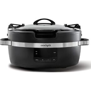 Crockpot Thermoshield Easy Carry Handles |6 Quart Manual Slow Cooker, Black