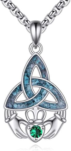 Italian Horn Necklace Sterling Silver Italian Horn Turquoise Pendant Necklace Italian Horn Jewelry Gifts for Women Men in Kuwait