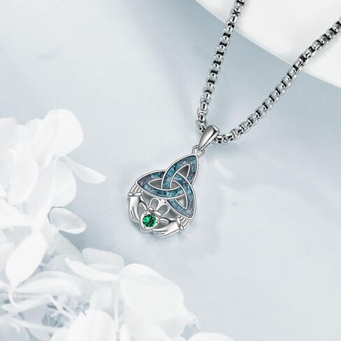 Italian Horn Necklace Sterling Silver Italian Horn Turquoise Pendant Necklace Italian Horn Jewelry Gifts for Women Men in Kuwait