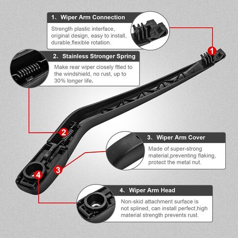 Windshield Wiper Blades For Hyundai Santa Fe 2006-2012 CM Wiper Rear Wiper Blade & Arm Set Kit Windshield Windscreen Tailgate Window in Kuwait