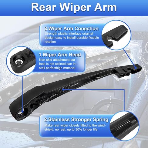 Windshield Wiper Blades For Hyundai Santa Fe 2006-2012 CM Wiper Rear Wiper Blade & Arm Set Kit Windshield Windscreen Tailgate Window in Kuwait