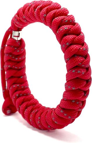 LAMIBEE Reflective Survival Paracord Bracelet Handmade for Camping and Hiking, Military Durable, Resizable 7-10 Inches, 550 lbs Strength in Kuwait