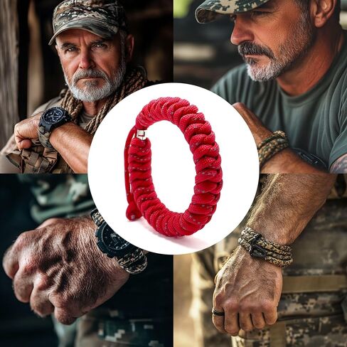 LAMIBEE Reflective Survival Paracord Bracelet Handmade for Camping and Hiking, Military Durable, Resizable 7-10 Inches, 550 lbs Strength in Kuwait
