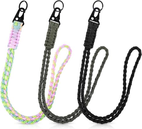 3 قطعة سلسلة المفاتيح الثقيلة Paracord اسهم الحبل للمفاتيح ، حبل المظلة للهاتف صافرة مفاتيح الكاميرا ID شارات المحفظة in Kuwait