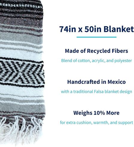 La Montana Bulk Falsa Mexican Blanket, 4 Pack, Cobalt Blue/Light Blue/White in Saudi Arabia
