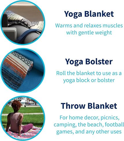 La Montana Bulk Falsa Mexican Blanket, 4 Pack, Cobalt Blue/Light Blue/White in Saudi Arabia