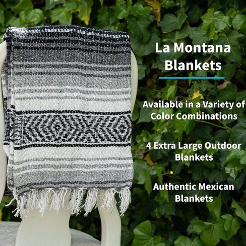 La Montana Bulk Falsa Mexican Blanket, 4 Pack, Cobalt Blue/Light Blue/White in Saudi Arabia