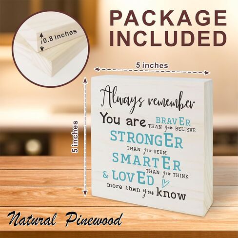 5'x 5" Wooden Block Sign - Everything Is Figureoutable - Minimalist Office Decor Wood Plaque, Wood Block Plaque Box, Home & Living Room Shelf Table Decor - B10 in Saudi Arabia