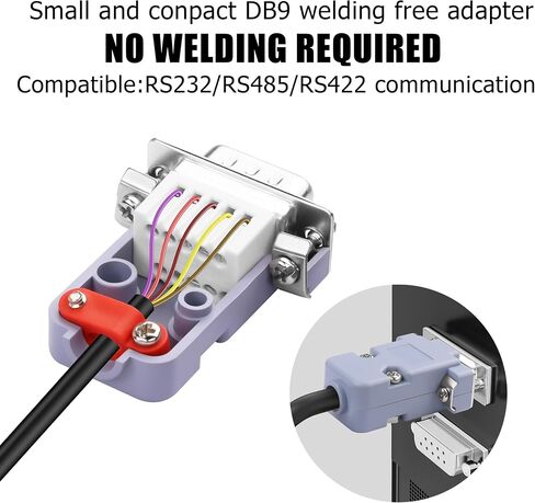 YAODHAOD DB9 Breakout Solderless Connector, Female 9PIN RS232 Serial Adapter to Terminal Connector Signal Module with Case, Screwdriver (DB9 Female Connector (2PCS)) in Saudi Arabia