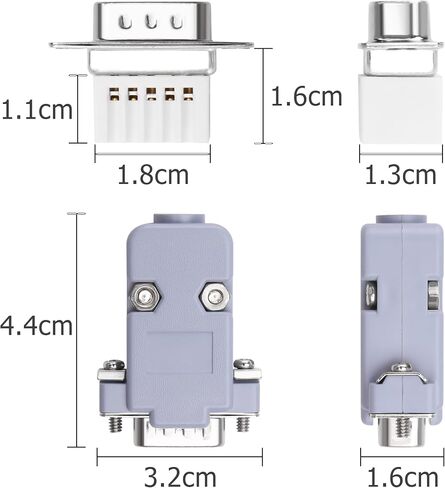 YAODHAOD DB9 Breakout Solderless Connector, Female 9PIN RS232 Serial Adapter to Terminal Connector Signal Module with Case, Screwdriver (DB9 Female Connector (2PCS)) in Saudi Arabia