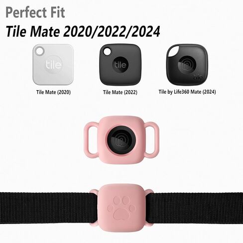 Geiomoo Silicone Case for Tile Mate (2024), Tile Mate (2022), Tile Mate (2020) Tracker, Holder Protect Finder Tag Protective Cover for Dog Cat Pet Collar (Pink) in Saudi Arabia