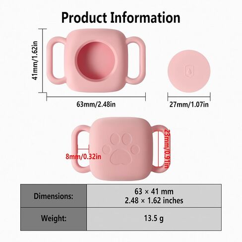 Geiomoo Silicone Case for Tile Mate (2024), Tile Mate (2022), Tile Mate (2020) Tracker, Holder Protect Finder Tag Protective Cover for Dog Cat Pet Collar (Pink) in Saudi Arabia